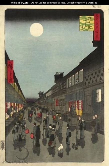 View Of Saruwaka Theatre Stree - Utagawa or Ando Hiroshige
