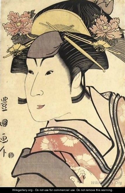 Okubi-E Of Iwai Hanshiro Iv In An Unidentified Onnagata Role - Utagawa Toyokuni