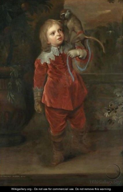 Portrait Of The Dwarf Geoffrey Hudson (1619-1682) - (after) Dyck, Sir Anthony van