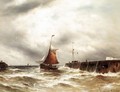 Bringing Home The Catch In Stormy Seas, Dover - Gustave de Breanski