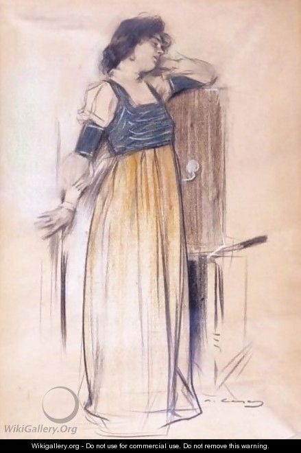 Retrato De Una Joven (Portrait Of A Lady) - Ramon Casas Y Carbo