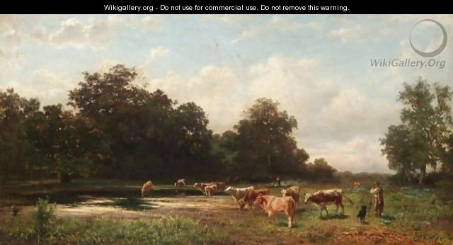 Cattle Watering - Gustav Ranzoni
