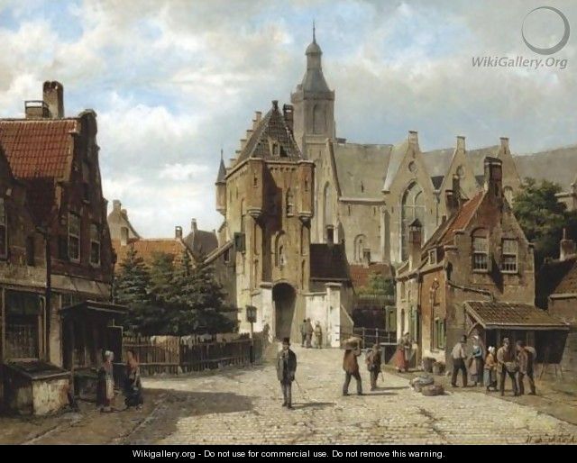 A Street In Vianen, Holland - Willem Koekkoek