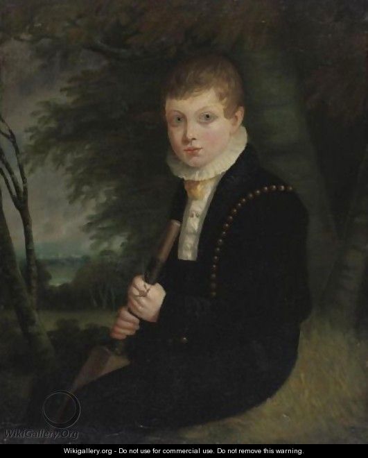 Portrait Of A Young Cricket Player - English School