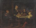 A Family At Prayer In A Kitchen Interior - (after) Quirin Gerritsz. Van Brekelenkam
