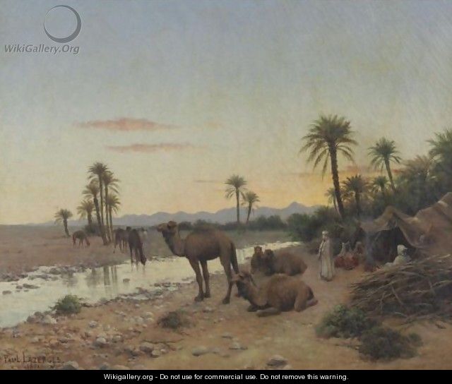 Rest At The Oasis - Jean Baptiste Paul Lazerges