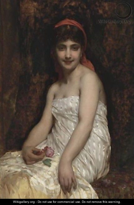 The Pink Rose - Etienne Adolphe Piot