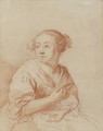 Half-Length Study Of A Seated Young Girl, Turning Her Head To The Left - Dutch School