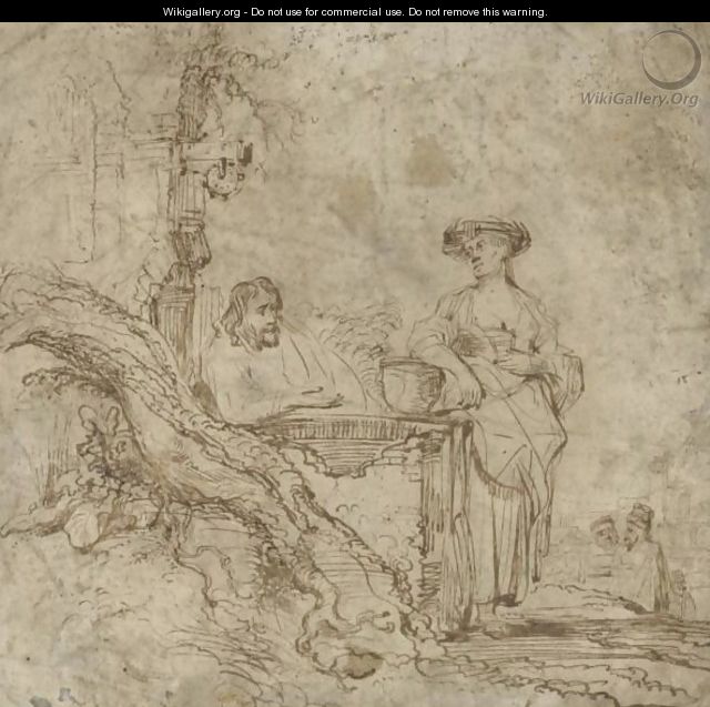 Christ And The Woman Of Samaria - Govert Teunisz. Flinck