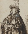 Young Man With A Plumed Hat And Sword - Govert Teunisz. Flinck