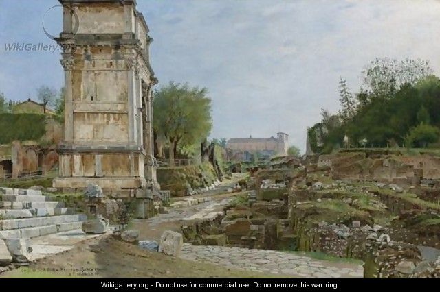 The Roman Forum A View From The Arch Of Titus Looking South Towards The Palatine - Joseph Theodor Hansen