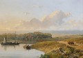 Travellers In An Extensive River Landscape - Nicolaas Johannes Roosenboom