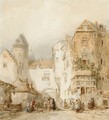 A Busy Market In A Dutch Town - Salomon Leonardus Verveer