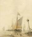 Shipping In A Calm - Everhardus Koster