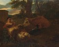 A Pastoral Landscape With A Shepherdess And Her Cattle Resting - Simon van der Does