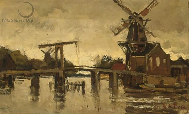 Draw Bridge With Windwill De Adriaan, Haarlem - Theophile Emile Achille De Bock