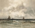 Fishing Boats At Sea - Willem Johannes Schutz