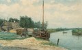 Moored Boats On The Eem, Baarn - Johan Conrad Greive