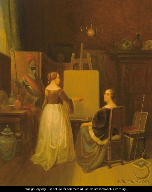 Elegant Ladies In The Artist Studio - Pieter Gerardus Sjamaar