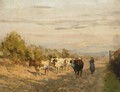 A Cowherdess With Her Cattle On A Country Road, Rolde - Julius Jacobus Van De Sande Bakhuyzen