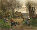 Children Playing Of Marbles On A Sunny Day, Brittany - Theophile Louis Deyrolle