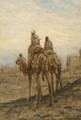 Bedouins On Camels In The Desert - Marius Bauer