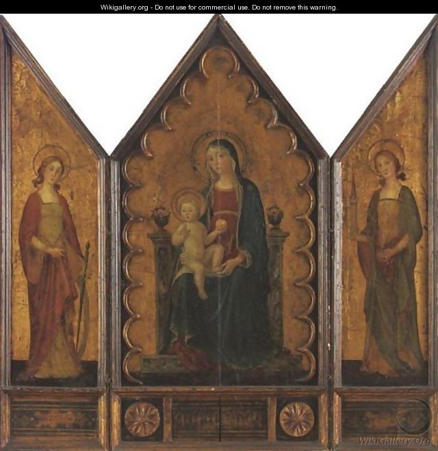 Madonna And Child With St. Catherine And St. Barbara - (after) Antoniazzo Romano