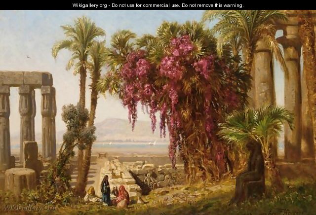 Arab Women Resting Near A Ruin, The River Nile In The Distance - Ernst Carl Eugen Koerner