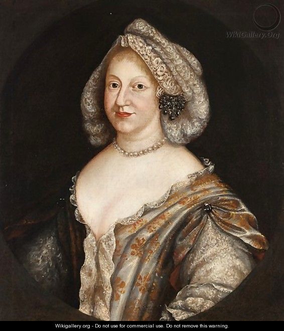 A Portrait Of A Lady Of Title, Said To Be Wilemine Ernestine Of Danmark, Electress Of The Palatine (1650-1706) - (after) Johann Friedrich Rahnen