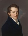 Portrait Of A Young Man Wearing A Blue Coat, Depicted Half Length - German School