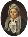 Portrait Of A Woman Wearing A Black Dress And A Lace Cap - German School