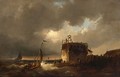 Shipping On Choppy Waters Near A Watch Tower - Carl Fedeler