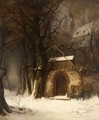 View Of A Church-Yard Entrance In Winter - Edmund Koken