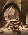 'Partie Den Kreuzgang Der Lieben Frauen Kirche Zu Halberstadt' - Carl Georg Adolph Hasenpflug