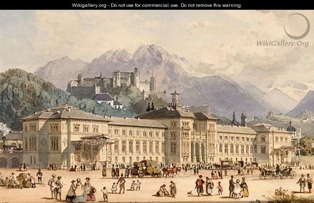 View Of Salzburg - (after) Rudolph Von Alt