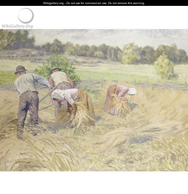 Harvesters In A Landscape - Emil Lindgren