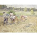 Harvesters In A Landscape - Emil Lindgren