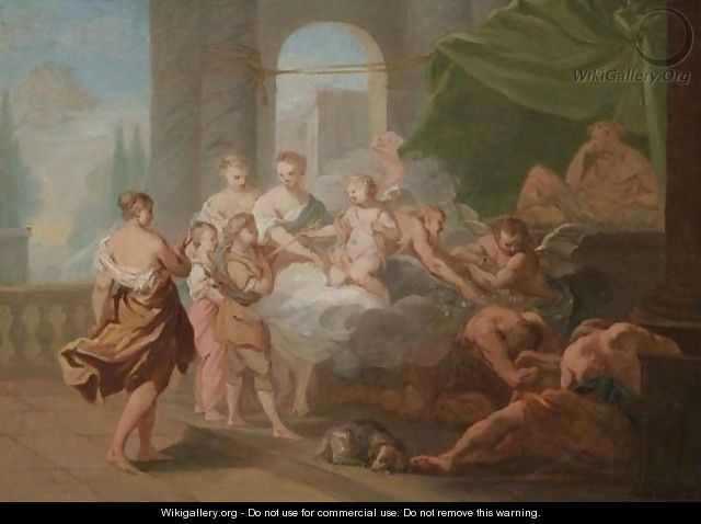 An Allegorical Scene With Cupid - (after) Gaetano Gandolfi