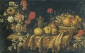A Still Life With Grapes And Peaches In A Basket, A Pear And Various Other Fruits And Orange Blossom - (after) Antonio The Younger Gianlisi
