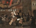 A Protestant Satirical Scene With Catholics And Devils Colluding - Dutch School