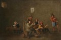 Peasants Smoking Pipes And Drinking In An Interior - (after) David The Younger Teniers