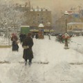 The Square Du Temple, Paris In Winter - Luigi Loir