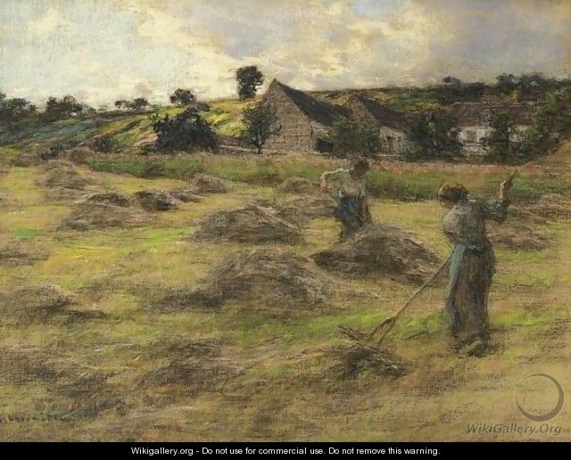 Haymaking Behind The Farm - Leon Augustin Lhermitte