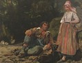 The Shepherd And The Shepherdess - Leon Louis Antoine Riesener