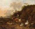 A Italianate Landscape With A Shepherdess And Her Cattle - Jan Frans Soolmaker