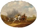 A Cavalry Skirmish With A Battle Beyond - Abraham van der Hoef