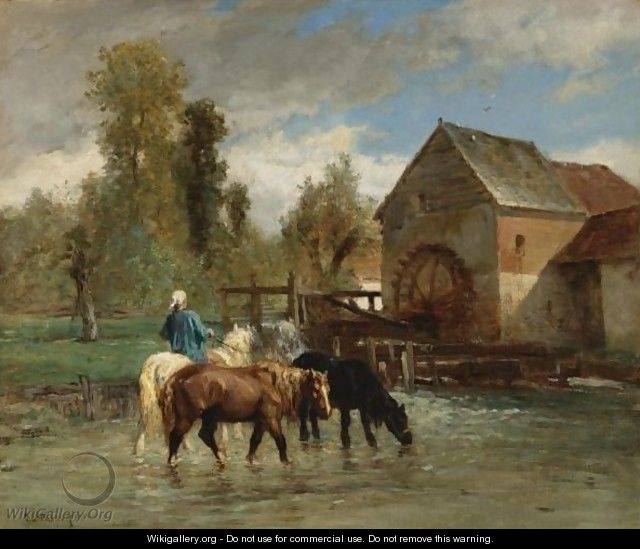 Watering The Horses - Constant Troyon