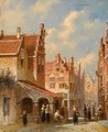 Figures In A Sunlit Dutch Town - Pieter Gerard Vertin