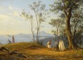 A Painter At Work In An Italianate Coastal Landscape - Anthonie Sminck Pitloo