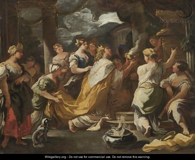 The Idolatry Of Solomon - (after) Luca Giordano